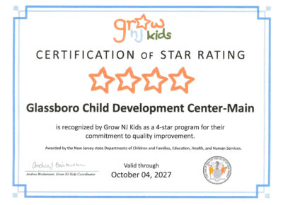 4 Star Rating from Grow NJ Kids